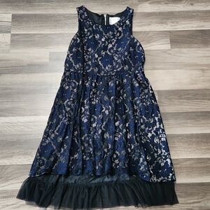 Justice Blue Lace Dress size 16 Vintage